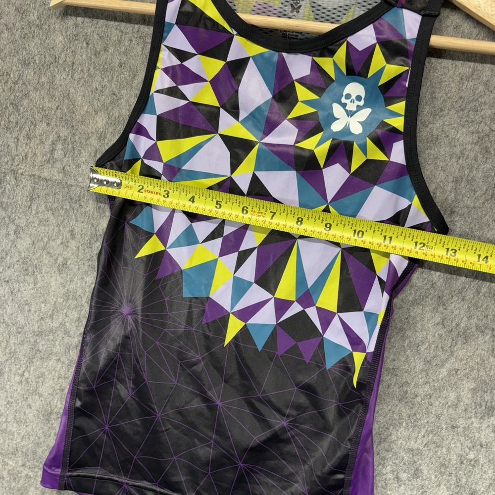 Betty Designs Tank Top Vest Women Small Cycling Triathlon Purple Skull Butterfly - Picture 3 of 7